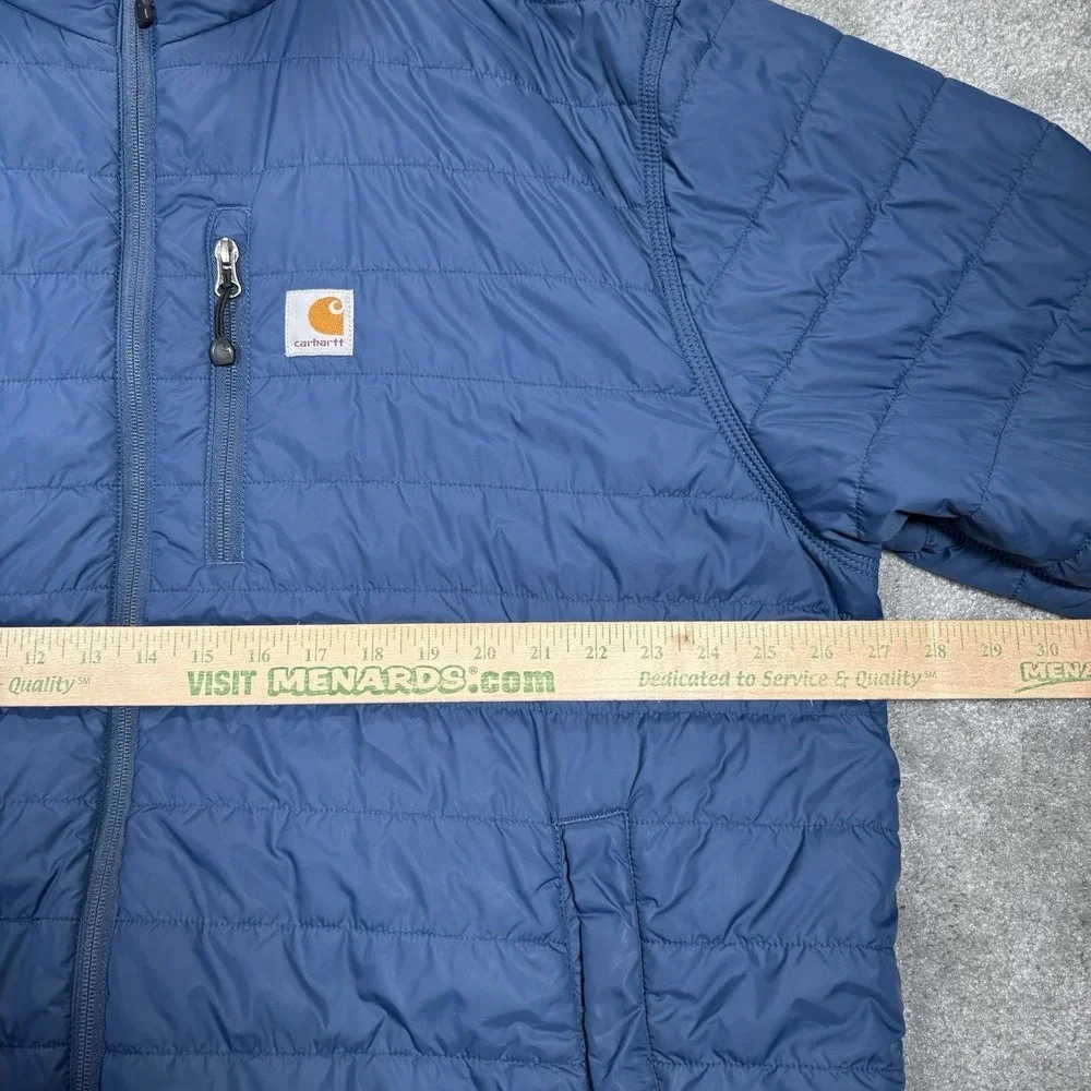 Carhartt Gilliam Jacket Mens 2XL Blue Nylon Lightweight Insulated Workwear